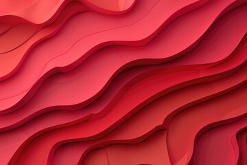 Poster - Close up of a vibrant red wall with wavy lines, suitable for graphic design projects