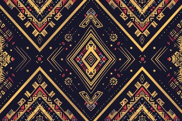 Poster - Stylish black and gold pattern background, perfect for elegant designs