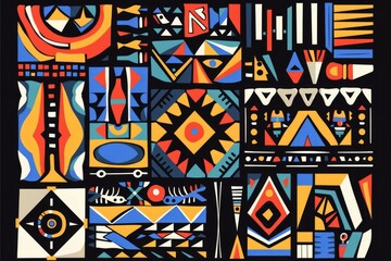 Aufkleber - Vibrant and bold pattern against a dark backdrop, perfect for graphic design projects