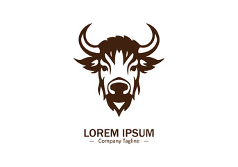 Wall Mural - Logo of a bull icon silhouette design on white background