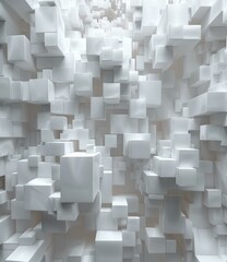 Sticker - Three-dimensional white cube structure