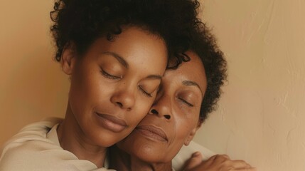 Poster - Two women hugging each other, suitable for friendship and support concepts