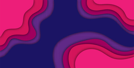 Wall Mural - Color abstract waves and curves cut from paper. eps 10
