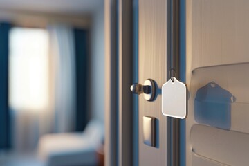 Poster - A door handle with a tag, suitable for various concepts and designs