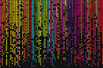 Poster - Digital pixel or bit patterns symbolizing data and communication