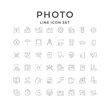 Set line icons of photo