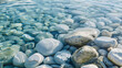 Crystal clear water and white stones.