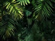 © Cetin - Green tropical leaves and palm tree leaves background