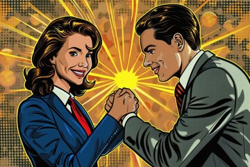 Aufkleber - Two people shaking hands, suitable for business concepts
