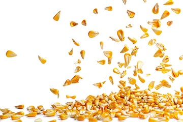 Poster - A pile of corn falling into the air. Suitable for agricultural concepts