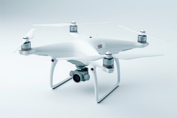 Poster - A white drone with a camera attached, perfect for aerial photography projects