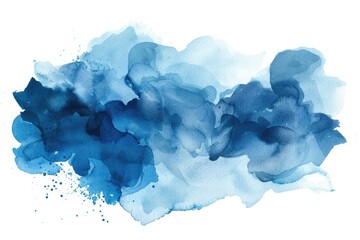 Poster - Beautiful watercolor painting of blue and white clouds. Perfect for artistic projects or decor