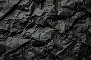 Canvas Print - A detailed view of a crumpled black paper, ideal for business concepts