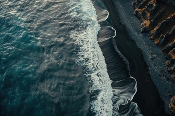 Poster - An aerial perspective of a body of water, suitable for various design projects