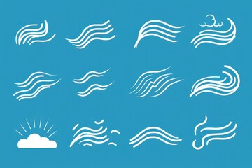Poster - A peaceful scene of a blue sky with white clouds and waves, perfect for background use