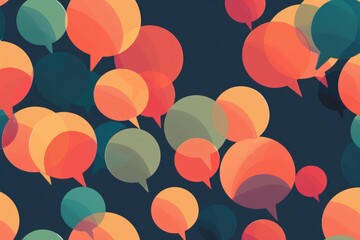 Poster - Colorful speech bubbles floating in the air, perfect for communication concepts