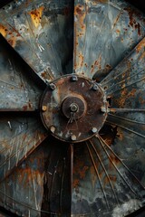 Poster - Detailed shot of a rusty metal object, suitable for industrial themes
