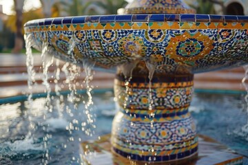 Aufkleber - A fountain with flowing water, perfect for design projects