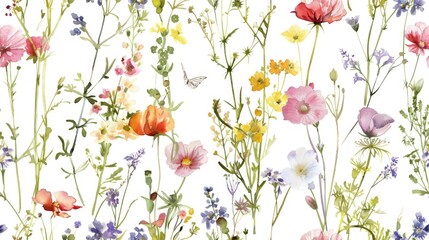 Poster - A bunch of flowers on a white surface, ideal for various design projects