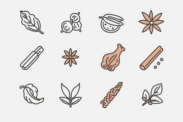Aufkleber - Assorted spices for culinary use, perfect for food blogs or recipe websites