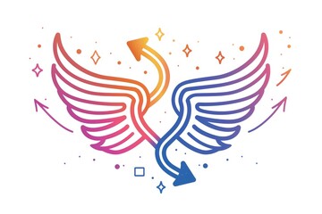 Poster - A vibrant image of a wing with an arrow, suitable for various projects