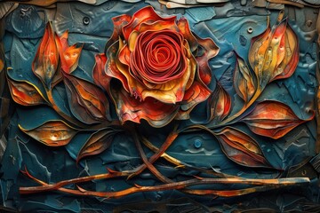 Poster - A detailed shot of a flower on a paper, suitable for various projects