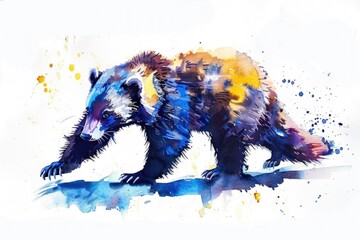 Aufkleber - Detailed watercolor painting of a bear, suitable for various design projects