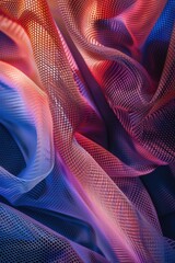 Poster - Detailed view of purple and blue fabric, suitable for backgrounds and textures