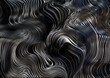 Black and white waves line seamless background. Generative ai