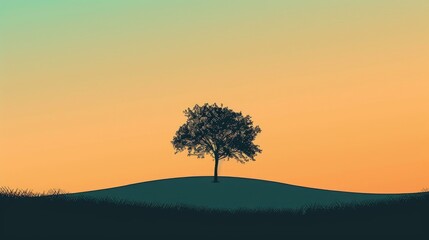 Sticker - A lone tree stands against a backdrop ready to serve as a striking graphic element for designing and decorating in celebration of World Environment Day