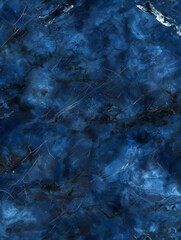 Wall Mural - Luxurious Midnight Blue Marble Texture with Golden Veins