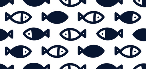 Wall Mural - Cute fish. Kids background. Seamless pattern. Can be used in textile industry, paper, background, scrapbooking.