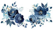 © MDMAHBUBUR - Watercolor floral blue and navy flower garland clipart