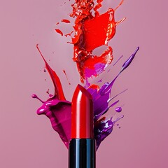 Fototapete - Discover our vibrant lipstick shades, perfect for making a statement. Elevate your look with bold hues that exude confidence and express your unique style.
