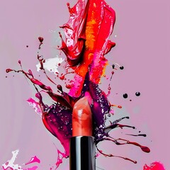 Fototapete - Discover our vibrant lipstick shades, perfect for making a statement. Elevate your look with bold hues that exude confidence and express your unique style.
