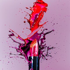 Fototapete - Discover our vibrant lipstick shades, perfect for making a statement. Elevate your look with bold hues that exude confidence and express your unique style.