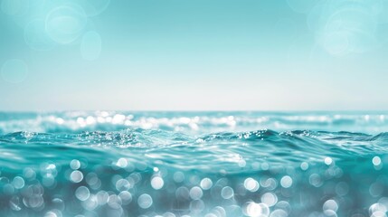 Poster - a mesmerizing blend of blurred teal sea and a sunlit sky serves as the perfect backdrop radiating su