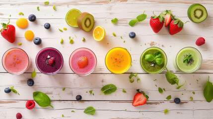 Wall Mural - Homemade juices in the glass for body detox