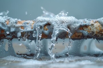 Poster - This image captures the essence of cold with sparkling blue ice cubes glistening as they reflect light The focus on texture is impeccable
