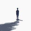 © Dzmitry - vector loneliness flat style minimalism on a white background. Generative AI