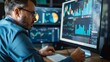 © Nuchylee - Businessman analyzing financial data and charts on a computer screen, investment strategies
