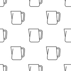 Wall Mural - Barista pitcher, milk jug seamless pattern. Frothing pitchers.