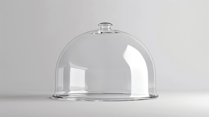 empty glass cloche dome on white background cut out product display 3d illustration