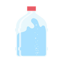 Sticker - Drink more water. Stay hydrated. Glass, Plastic free, zero waste concept. Various bottles, glass, flask. Cute trendy vector illustration. Summer cold drink