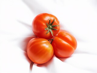 Wall Mural - Fresh tomato isolated on white background