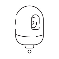 Wall Mural - Robot icon. Chatbot icon. Cute smiling bot. Outline robot sign. Vector flat line cartoon illustration. Voice support service bot. Virtual online support