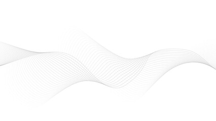 Abstract white and gray wave geometric Technology, data science frequency gradient lines on transparent background. Technology abstract lines on white background. Undulate Grey Wave Swirl, frequency 