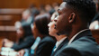 © tiagozr - Close-up of a witness testifying in a courtroom.