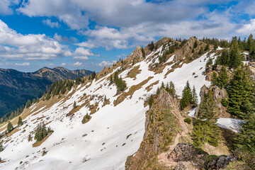 Canvas Print - Beautiful mountain tour in spring to the Siplingerkopf from Balderschwang in the Allgau