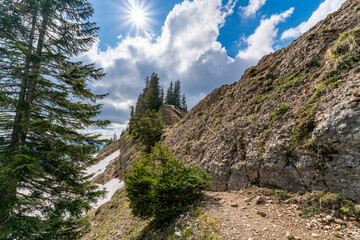 Wall Mural - Beautiful mountain tour in spring to the Siplingerkopf from Balderschwang in the Allgau